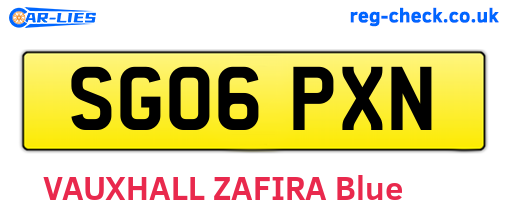 SG06PXN are the vehicle registration plates.