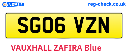 SG06VZN are the vehicle registration plates.