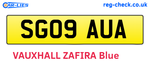 SG09AUA are the vehicle registration plates.