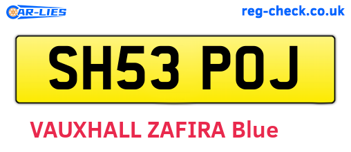 SH53POJ are the vehicle registration plates.