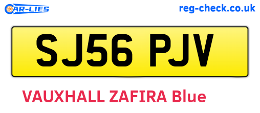 SJ56PJV are the vehicle registration plates.