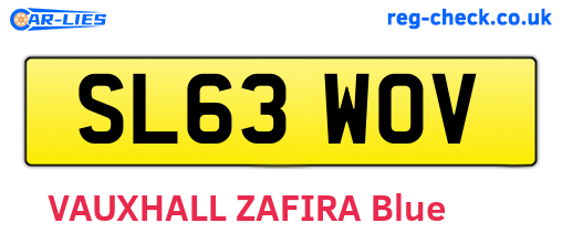 SL63WOV are the vehicle registration plates.