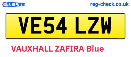 VE54LZW are the vehicle registration plates.