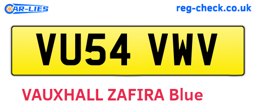 VU54VWV are the vehicle registration plates.