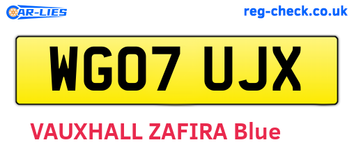 WG07UJX are the vehicle registration plates.