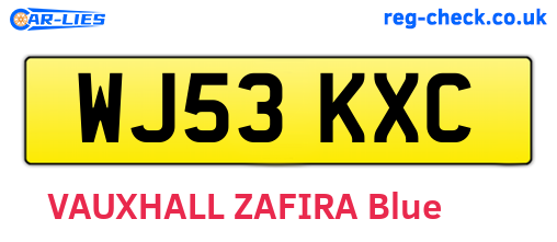 WJ53KXC are the vehicle registration plates.