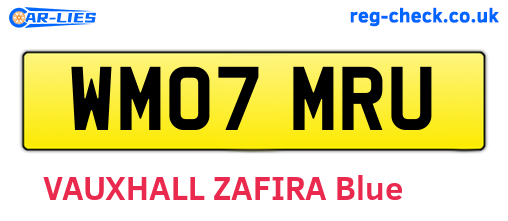 WM07MRU are the vehicle registration plates.
