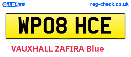 WP08HCE are the vehicle registration plates.