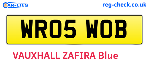 WR05WOB are the vehicle registration plates.