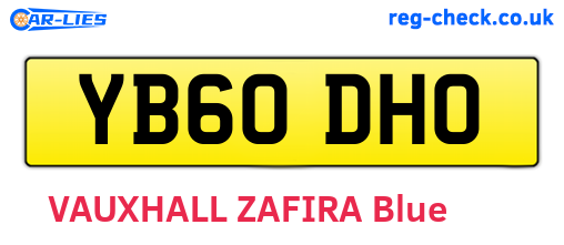 YB60DHO are the vehicle registration plates.