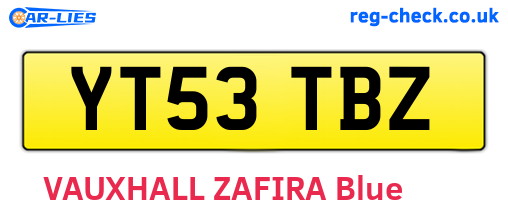 YT53TBZ are the vehicle registration plates.
