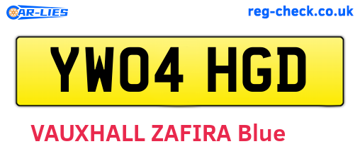 YW04HGD are the vehicle registration plates.
