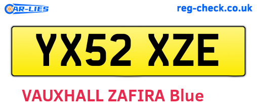 YX52XZE are the vehicle registration plates.