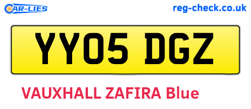 YY05DGZ are the vehicle registration plates.