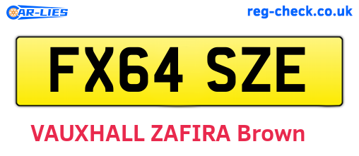 FX64SZE are the vehicle registration plates.