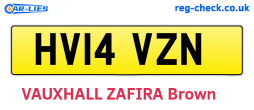 HV14VZN are the vehicle registration plates.