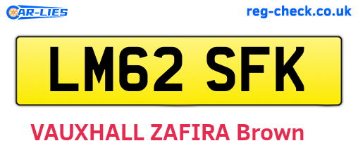 LM62SFK are the vehicle registration plates.