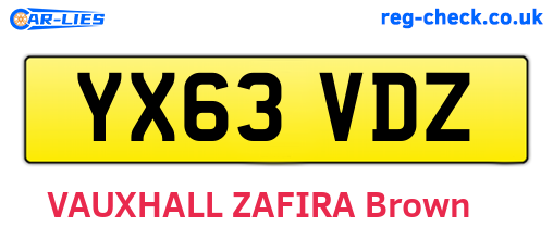 YX63VDZ are the vehicle registration plates.