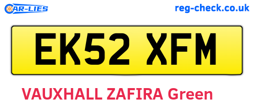 EK52XFM are the vehicle registration plates.