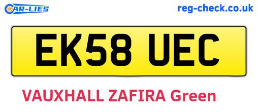 EK58UEC are the vehicle registration plates.