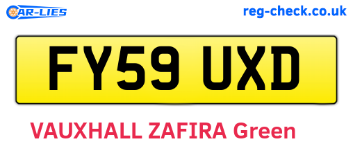 FY59UXD are the vehicle registration plates.