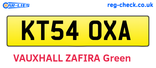 KT54OXA are the vehicle registration plates.