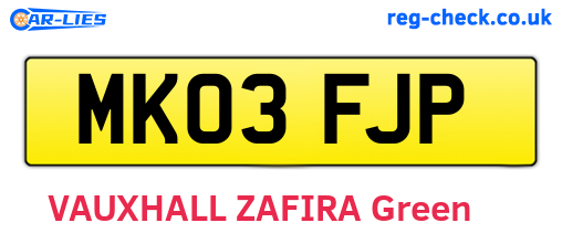 MK03FJP are the vehicle registration plates.