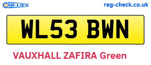 WL53BWN are the vehicle registration plates.