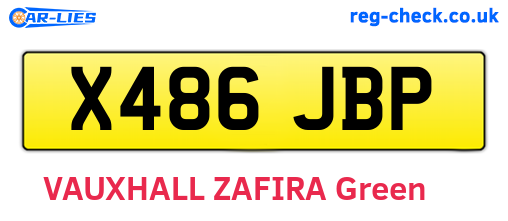X486JBP are the vehicle registration plates.