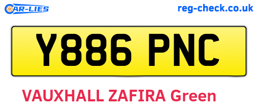 Y886PNC are the vehicle registration plates.