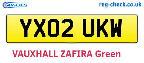 YX02UKW are the vehicle registration plates.
