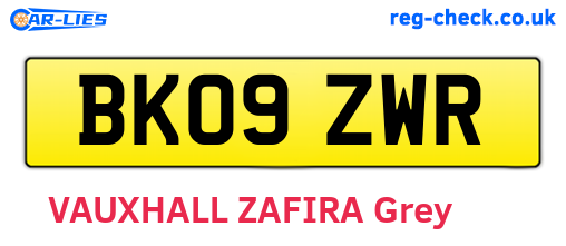 BK09ZWR are the vehicle registration plates.