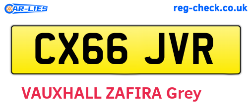 CX66JVR are the vehicle registration plates.