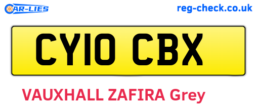 CY10CBX are the vehicle registration plates.