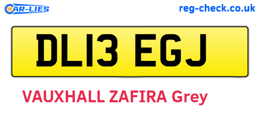 DL13EGJ are the vehicle registration plates.