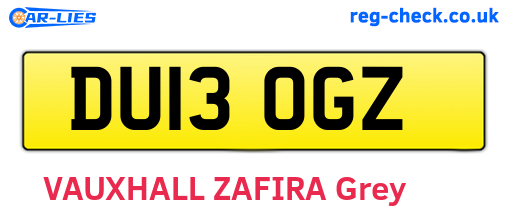 DU13OGZ are the vehicle registration plates.