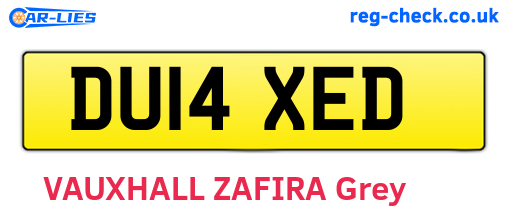 DU14XED are the vehicle registration plates.