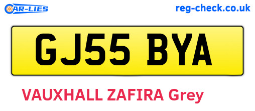 GJ55BYA are the vehicle registration plates.