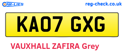 KA07GXG are the vehicle registration plates.