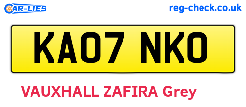 KA07NKO are the vehicle registration plates.