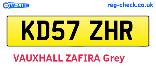 KD57ZHR are the vehicle registration plates.