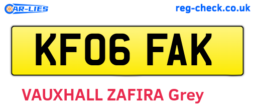 KF06FAK are the vehicle registration plates.