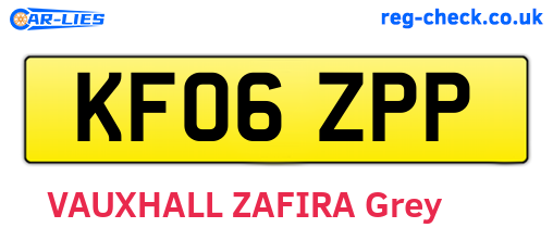 KF06ZPP are the vehicle registration plates.