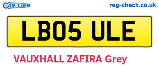 LB05ULE are the vehicle registration plates.