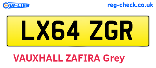 LX64ZGR are the vehicle registration plates.