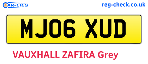 MJ06XUD are the vehicle registration plates.