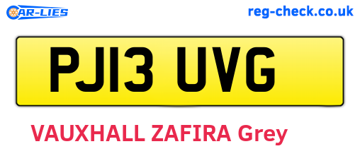 PJ13UVG are the vehicle registration plates.