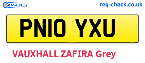 PN10YXU are the vehicle registration plates.