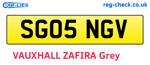 SG05NGV are the vehicle registration plates.