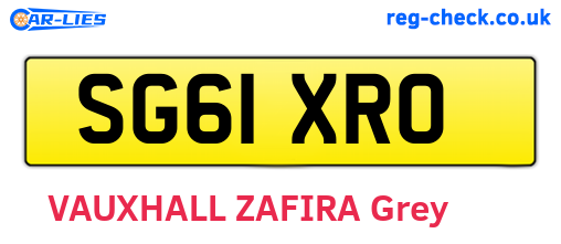 SG61XRO are the vehicle registration plates.
